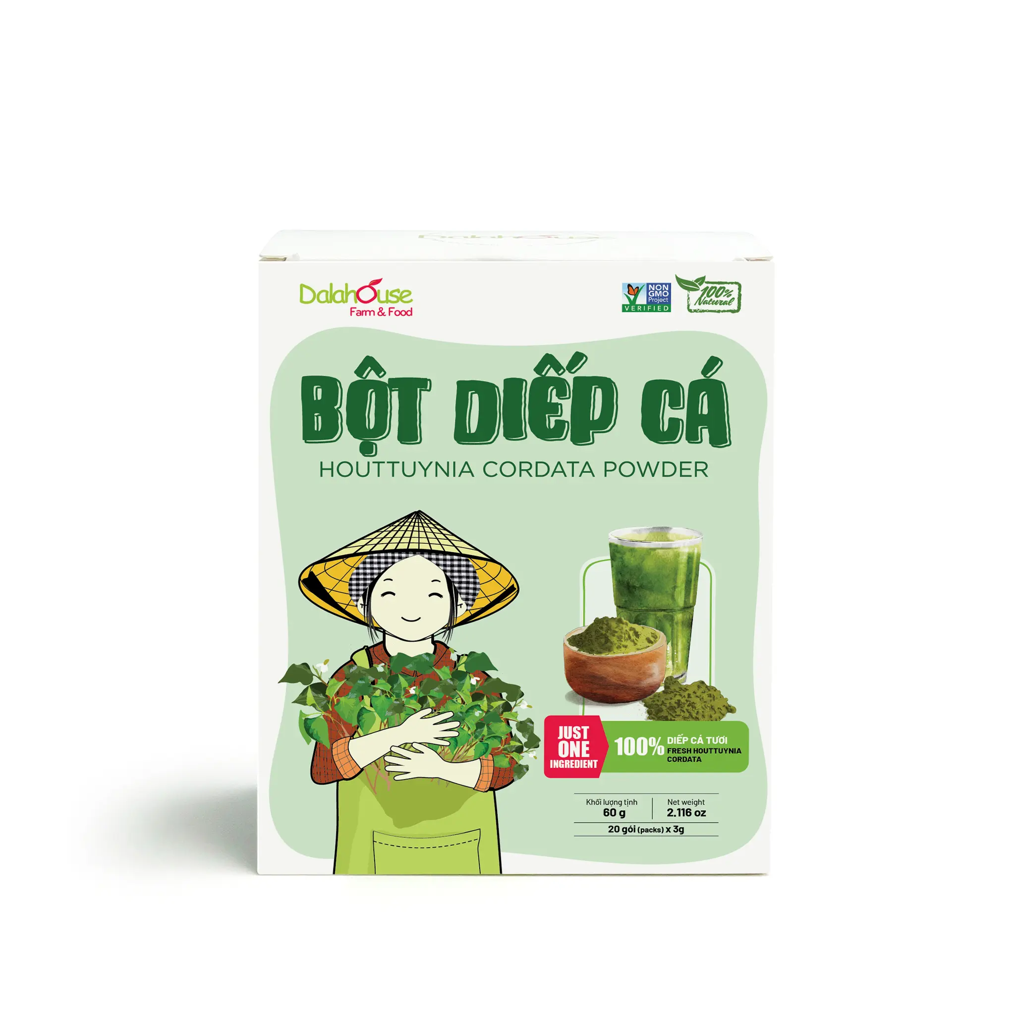 DALA HOUSE HOUTTUYNIA CORDATA VEGGIE POWDER BỘT DIẾP CÁ HỮU CƠ 2.11 OZ