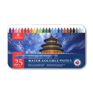Water Soluble Pastels, Watercolor Pastels Set for Beginners and Hobbyists, Includes Sharpener, Palette & Brush for Vibrant Art Creations