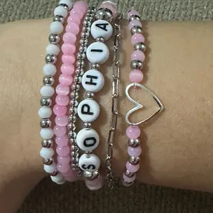 Custom Teen Silver bracelet stack