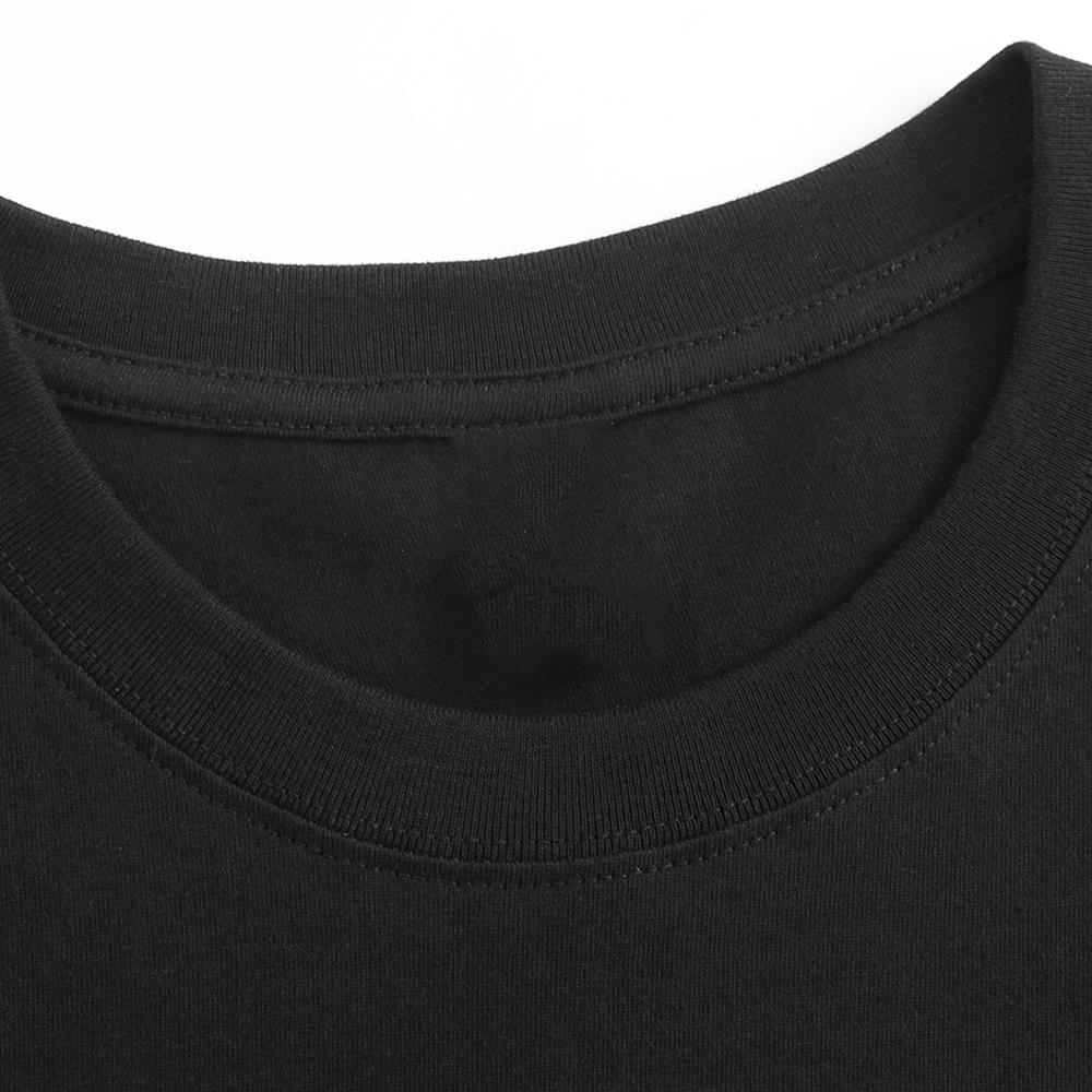 This heavyweight pure cotton black T-shirt is a product of the collision between American street fashion and subcultural meme culture, specifically designed for men who seek individuality.