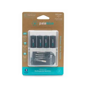 212 MAIN CR123A Type 1.5V Voltage USB-C Rechargeable Lithium Batteries - Pale Blue, Cable-Compatible, Wireless Charging, Remote-Ready for Outdoor Sports Electronic Devices, Pack of 4