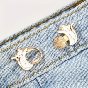 1pair Jean Button Pins, DIY Jean Button, Detachable Jean Button Pin, No Sewing Required, Perfect Fit Instant Jean Button