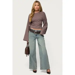 Saffie No Waistaband Low Rise Baggy Jeans