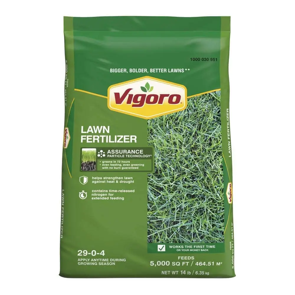 Lawn Fertilizer 14 lbs 5000 sq ft for All Grass Types with Assurance Particle Technology 29-0-4 Feeds 5000 Sq Ft