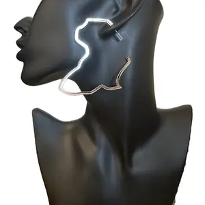 Silver Africa Shaped Earrings