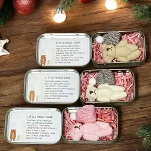 Cute Teddy Bear Plush Toy Gift Set, Includes Card & Hat, Perfect Encouragement Present for Family Friends, Christmas Thanksgiving Gifts, Gift Box Set, Party Favors Assortment