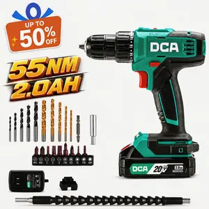 【Fathersdaygift】5-year warranty DCA 20V Cordless Drill 25-Piece Set, 28 ft・lb Torque, 3/8" Keyless Chuck, 2.0Ah Battery & Charger, 18+1 Clutch Settings, Ideal for Home DIY, Furniture Assembly, Plumbing, Light Drilling & Demolition