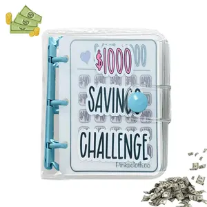1000 Savings Challenge Binder, Money Saving Challenges Book with Cash Envelopes, Budget Binder, Cash Saving Organizer