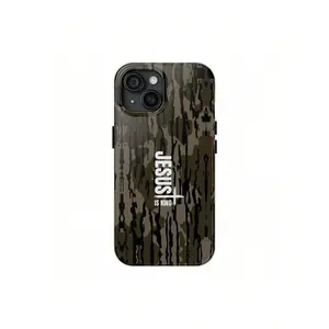 Bottomland Jesus Is King Camo Sitk Collage  Case, Christian Of School Southern Style Aesthetic Phone CaseSuitable For iphone 17 promax case air 16 plus 15 promax 14 pro 13max 12 11 Samsung S25 EDGE S24 S23 Ultra Fe Protection Smartphone