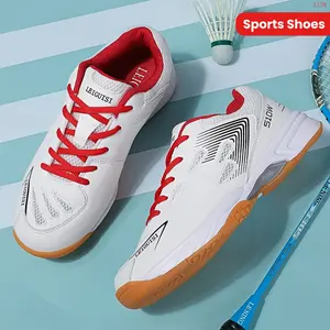 LISM [1 Pair New Badminton Shoes] 1 Pair 2025 New Couple'S Badminton Shoes, Breathable, Anti-Slip, Shock-Absorbing, Large Size, Casual Sports Shoes with Durable Rubber Sole, Fabric Insole, All-Season