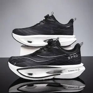 Full-length carbon plate racing running shoes marathon professional sports shoes automatic rotating button no shoelaces high quality unisex