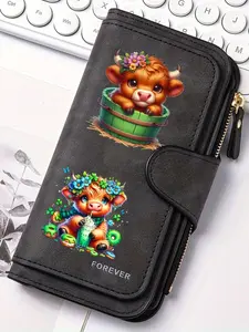 1pc highland cow Women'S Long Wallet, Multi-Functional Wallet, Portable Snap Closure Coin Purse, Birthday Gift and Daily Commute for cow lovers, Playful Design, Perfect Holiday Gift, Perfect for Outdoor, Travel, and Family Use3.26PYT-19