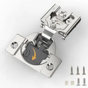 Furniware 10 Pack 1/2 inch Overlay Soft Close Hinges for Kitchen Cabinet Hinges 4 Way Adjust Face Frame Cabinet Door Hinges 105° Open