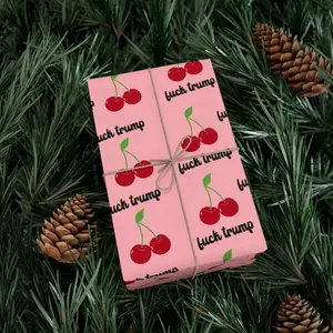 Cherry Subtle Wrapping Paper, Xmas Gift Wrap Papper, Humor Holiday Decor