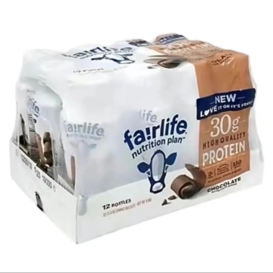 Nutrition plan high protein chocolate drink 12 pack - 30g protien - low sugar - lactose free - delicious fair life Beverage protein drink