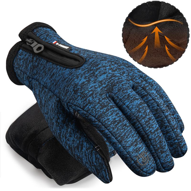 100% Waterproof Winter Gloves -30℉ Warm Windproof All Fingers Touch Screen Gloves for Men Skiing and Outdoor Work