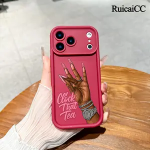Pink Fashion Creative English Clock That Tea Phone Case for iPhone 17 Pro Max 16 Pro Max 15 Pro 14 13 12 11 Sleek Shockproof Lightweight Cover with Protection Protective iphone 15 pro max case iphone 13 case drop-proof phone case Cellphone Smartphone
