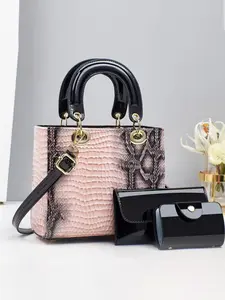 3 Piece Set Crocodile Pattern Fashion Retro Crossbody Handbag, Large Capacity Multifunctional Shoulder Bag, Stylish Women's Backpack