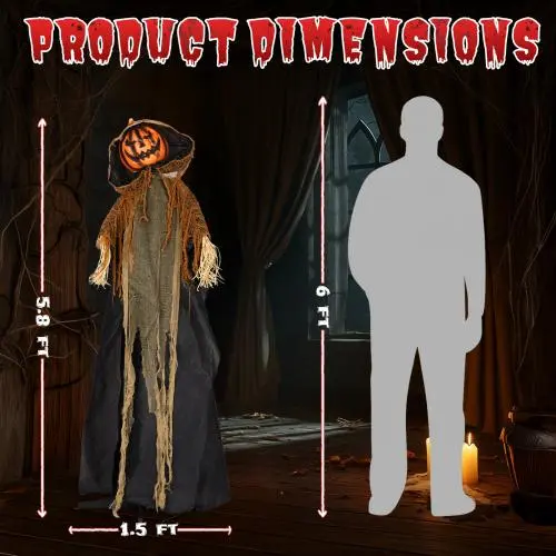 5.8ft Hooded Pumpkin Man