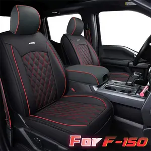 Waterproof Leather Seat Cover for 2015-2026 F150 2017-2026 F250 F350 F450 Supercab Crew Cab Super Duty XLT Supercrew King Ranch Truck - Custom Fit