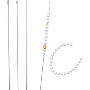 4 Pcs Beading Needles for Jewelry Making,4 Thickness Styles Bead Spinner Needles,Bead Threader,Needle-Free Beading Supplies for Beaded Bracelets, Necklaces, DIY Handmade