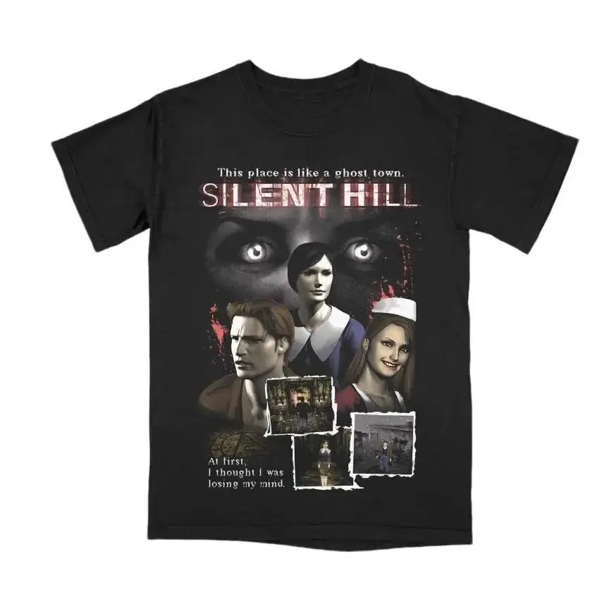Silent Hill Graphic T-Shirt, Classic Horror Game Ghost Town Scene Tee, Retro Survival Horror Shirt, silent hill shirt, Mens Womenswear Top, Gamer Streetwear