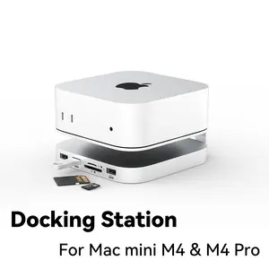 Qwiizlab UH60  Docking Station for Mac mini M4 Type-C 10Gbps Card Readers 312MB/s Fits M.2 NVMe SSD