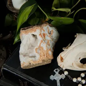Druzy Calcite Specimen - Natural Mineral Formation with Unique Crystalline Structure and Earthy Tones