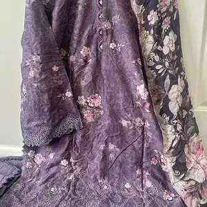 Adan Libas chickenkari 3pcs large lawn Floral