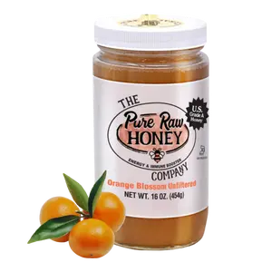 The Pure Raw Honey Company Orange Blossom Honey 16oz Unfiltered U S Grade A Honey for Tea Yogurt or Natural Sweetener