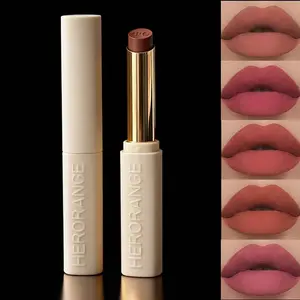 [5-Piece] HERORANGE Velvet Lipstick Set | Hydrating Matte & Non-Stick! Plant-Based Squalane Formula in Orange/Pink Tones. All Skin Types & Beginner Friendly. Perfect Christmas & Valentine's Gift!！