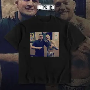 UNDISPUTED Funny Conor Khabib Brotherhood Heavy Cotton UFC T-shirt MMA Fight Night Shirt Fan Apparel Pump Cover Funny T shirt Meme Casual Street Style Short Sleeve Crew Neck Direct-to-garment Printing