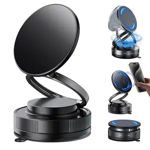 Vacuum Magnetic Suction Cup Phone Mount for Magsafe, 360 °   Adjustable Magnetic Phone Holder, Pocket Size Foldable Portable Cell Phone Holders for Your Car for All Smartphones & All Car Models