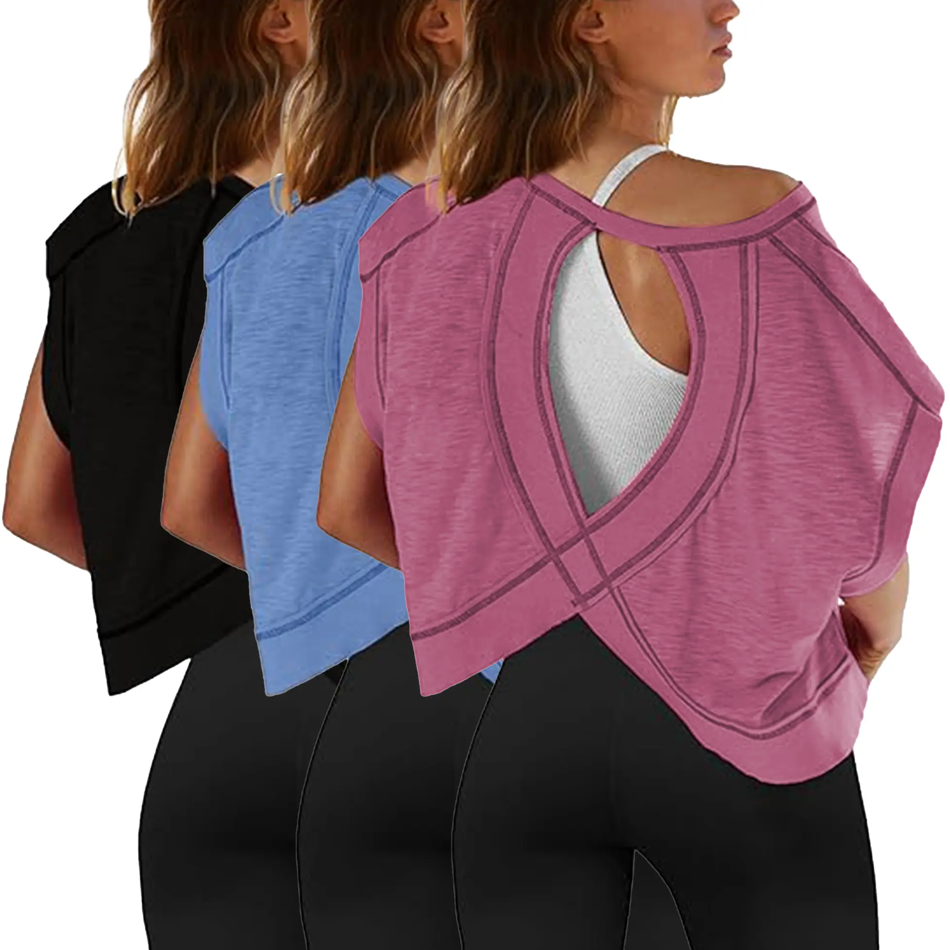 3pcBlack+Blue+Rose-Red