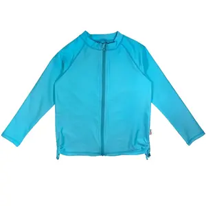 Girls Long Sleeve Rash Guard - “Aqua”