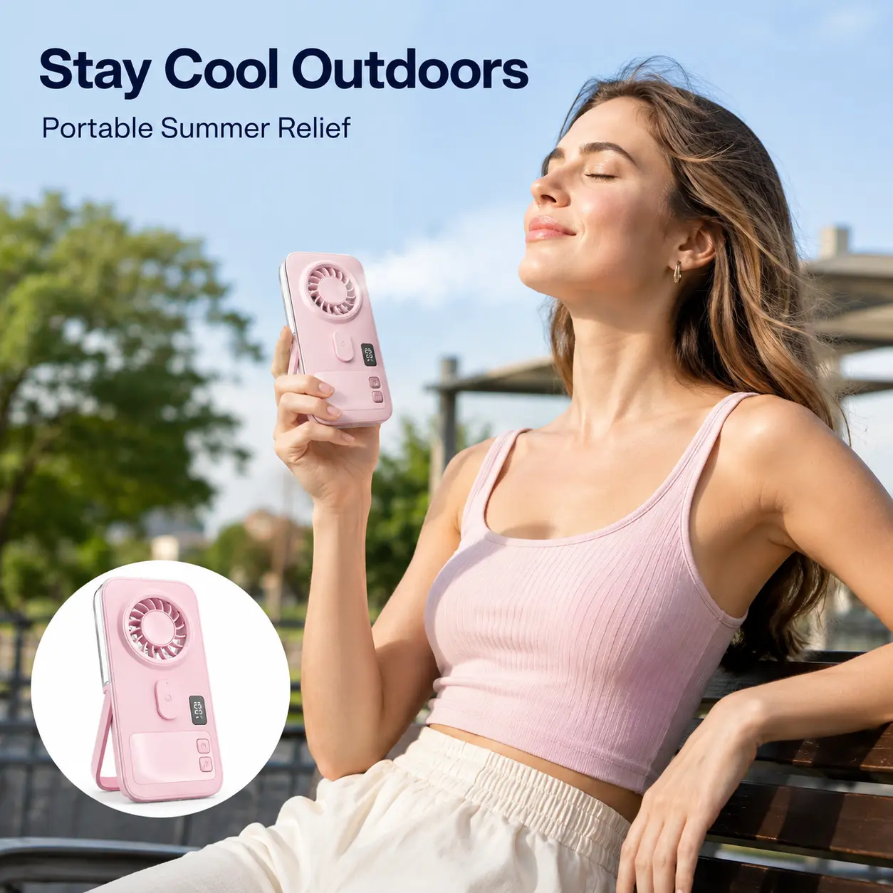 Mini Handheld Misting Fan, Portable – Small, Powerful Personal Cooling Mister Fan That Blows Cold Air, Slim, Lightweight, Foldable, 4-Speed Rechargeable Portable Mist Fans, Water Spray, for Hand/Desk Use, Black