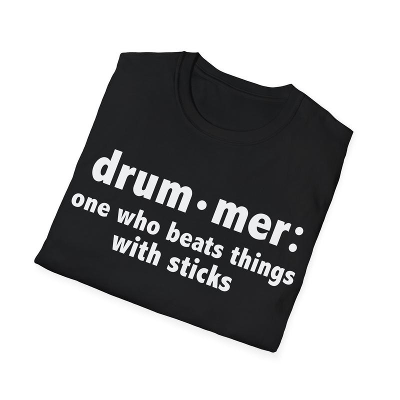 Drummer Definition Unisex T-shirt S-3XL Drums Drumline Music Musician Casual Cotton