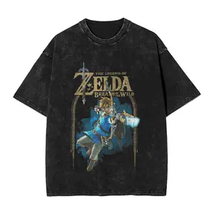 valentine shirts Zelda Breath Of The Wild Link Arch Men T Shirt Washed  Novelty Tee Shirt Short Sleeve O Neck T-Shirts 100% Cotton Summer Tops