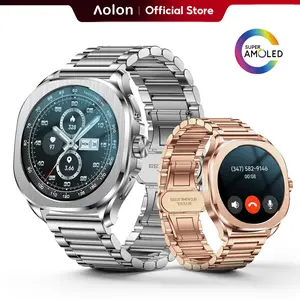【High-End Outdoor Business Style】Aolon Cube Smart Watch with AMOLED display (AOD), WhatsApp Calling (iOS) & Bluetooth calling, up to 20-day battery, 140+ AI sports modes, AGPS, one-tap health monitoring, IP68 & 1ATM, and a premium all-metal design.