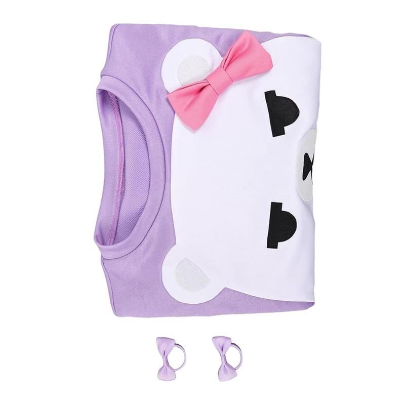 Anime Cosplay Mira Costume Kpop Pajamas Mira Purple Bear Hoodies for Adults Womens Halloween Outfits with Hair Rings Faux Cotton Sweater Cosplayer Clothes Soft Party Crewneck Gamis