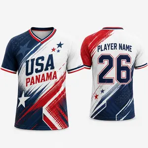 Custom USA Panama Soccer Jersey – Half and Half Fan Shirt, Personalized Name Number Football Top