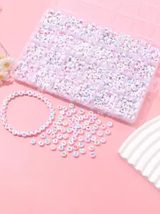 Colorful Letter Beads, 4 * 7mm Colorful Acrylic Letter Beads and Number Beads, DIY Jewelry Making Accessories for Bracelet Necklace