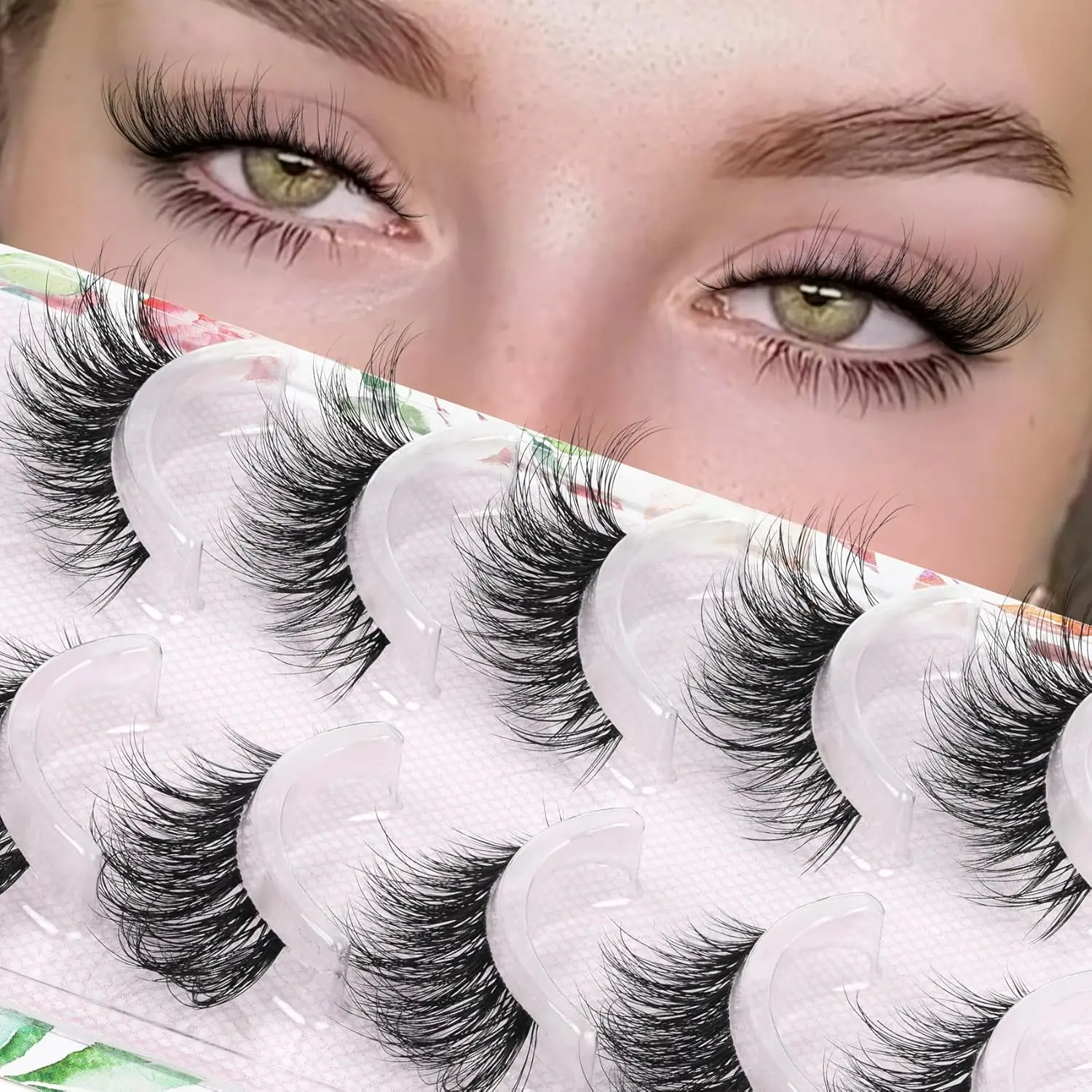 Cat Eye Lashes Faux Mink Eyelashes Wispy Strip Lashes Natural False Eyelashes