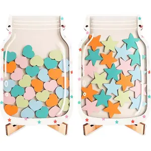 2 Pack Magnetic Reward Jar with Star & Heart, Kids Reward System for Good Incentive Home Training for Boys Girls