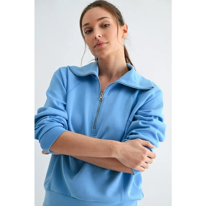 Women's Haven Scuba Half-Zip Hoodie, Long Sleeve Sweatshirt, Casual Tops for Women's Daily Clothes, Sweatshirts