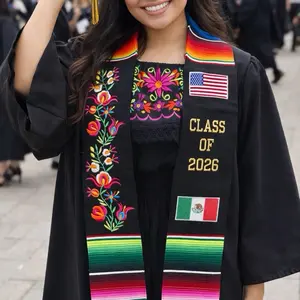 Floral  Graduation Sash Scarf Stole Class of 2026 unisex