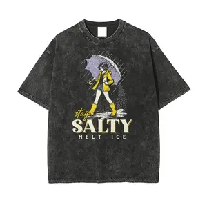 No Ice Shirt, Stay Salty Melt ICE, Pro Immigration, Abolish ICE Shirt, Anti ICE Political Shirt, Oversize Unisex Washed T-Shirt for Women and Men's Unisex Fit Batik Cotton Oversize Streetwear Menswear  Super Soft Pre-Shrunk