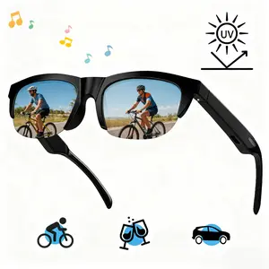 Smart Glasses with Mic & Speakers Smart Wireless Headphone Sunglasses for Men and Women UV Protection and Voice Control Unisex Sunglasses Music Playback, Hands-Free Calls, Voice Control Smart Audio Glasses