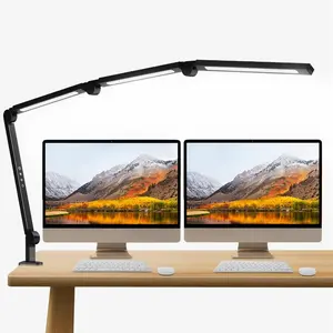 Segrass Bright LED Desk Lamp with Clamp,Eye Caring Architect Led Desk Lights with Adjustable Swing Arm for Office Home,Dimming and Tempering Led Table Light