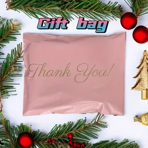 10pcs/set，Pink mail bag, thank you bag, opaque express package, logistics storage envelope bag，Office delivery bag，Clothing ba，Pink Thank you Bag, holiday gift bag, express bag，Christmas and Thanksgi，Postal Bags